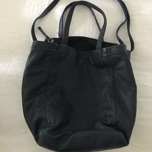 Anthropologie boho navy blue leather bag